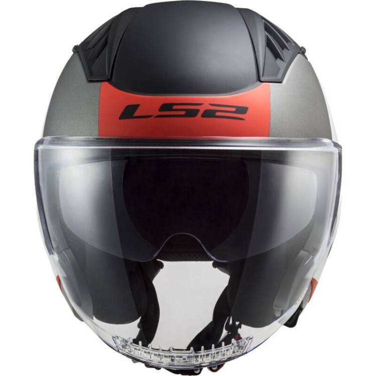 CASCO JET LS2 OF600 COPTER II URBANE M.WHITE RED-06  | LS2