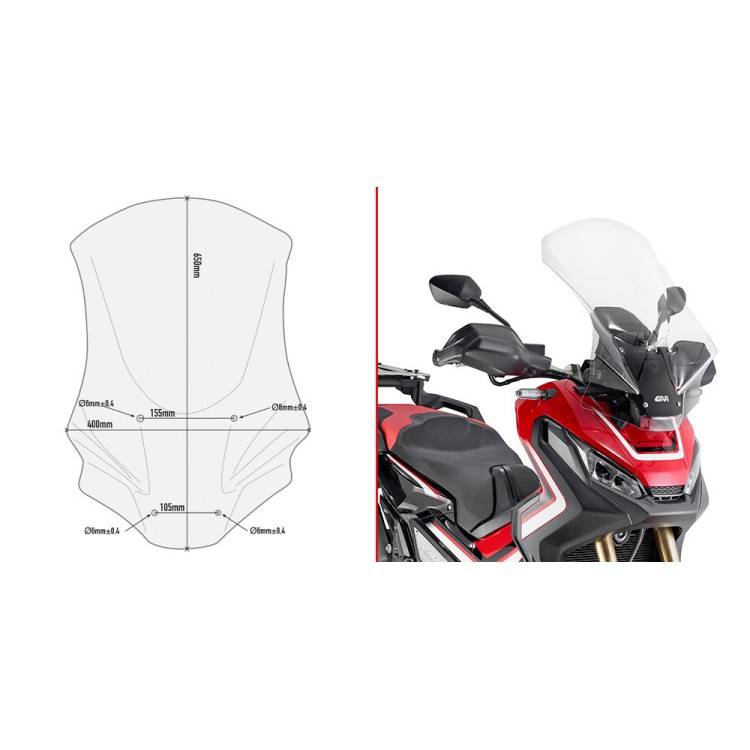 GIVI D1156ST PARABREZZA SPECIFICO TRASPARENTE PER HONDA X-ADV 750 (17 - 19) | GIVI