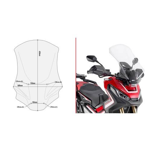 GIVI D1156ST PARABREZZA SPECIFICO TRASPARENTE PER HONDA X-ADV 750 (17 - 19) | GIVI