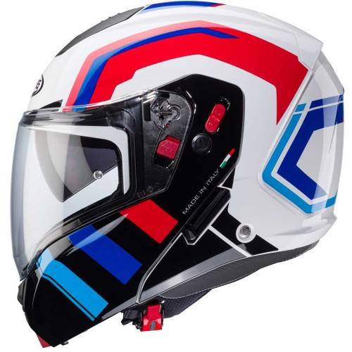 CASCO MODULARE HORUS X ROAD WHITE  BLACK  RED  BLUE | CABERG