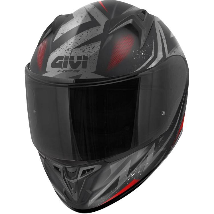 CASCO INTEGRALE 50.7 REBEL NERO OPACO ROSSO | GIVI | H507FRBBR