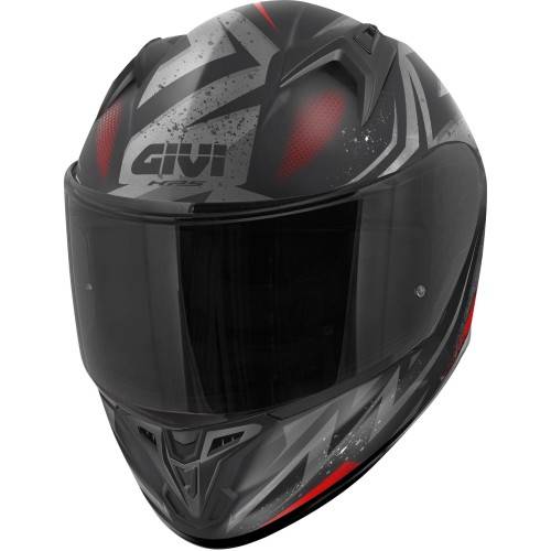 CASCO INTEGRALE 50.7 REBEL NERO OPACO ROSSO | GIVI | H507FRBBR