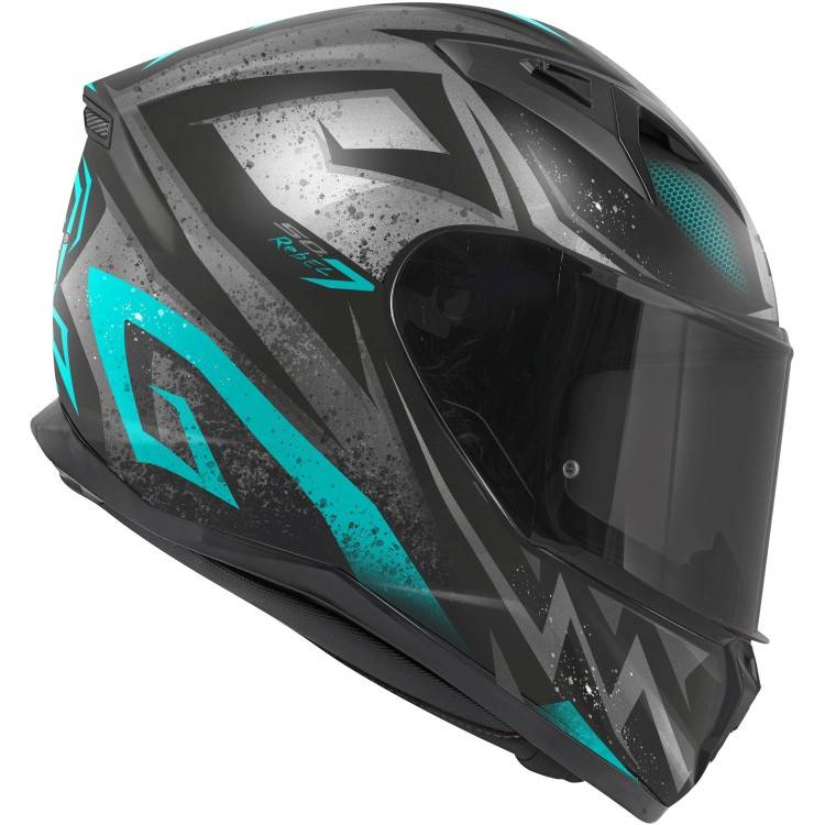 CASCO INTEGRALE 50.7 REBEL NERO OPACO LIGHT BLUE | GIVI | H507FRBBT