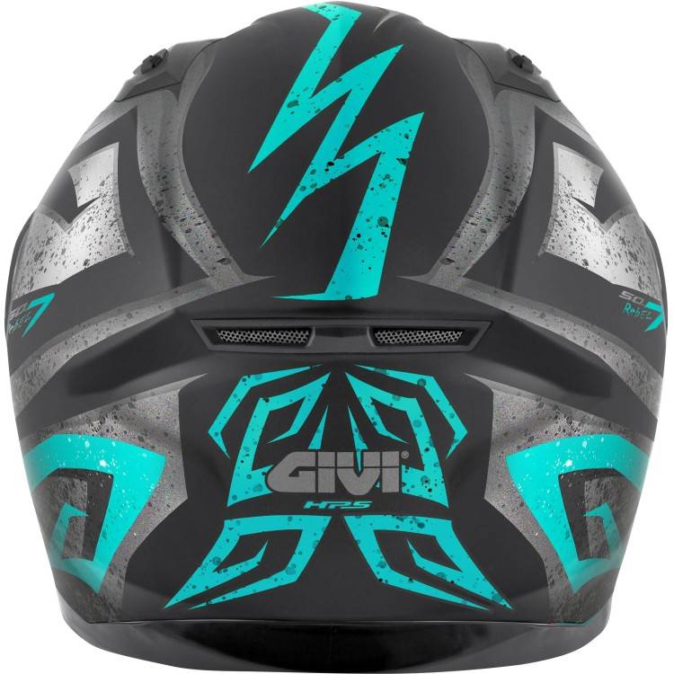 CASCO INTEGRALE 50.7 REBEL NERO OPACO LIGHT BLUE | GIVI | H507FRBBT