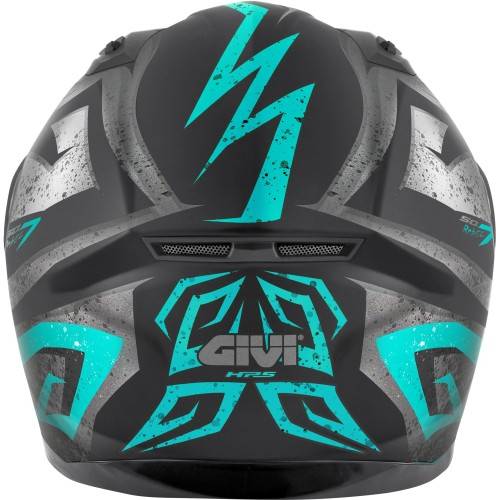 CASCO INTEGRALE 50.7 REBEL NERO OPACO LIGHT BLUE | GIVI | H507FRBBT