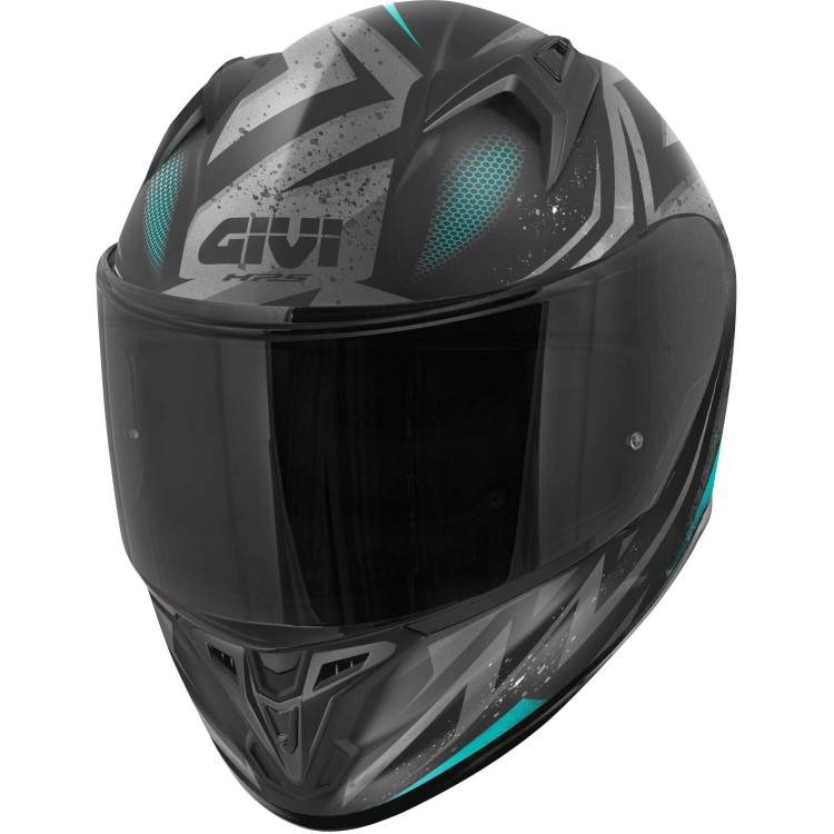 CASCO INTEGRALE 50.7 REBEL NERO OPACO LIGHT BLUE | GIVI | H507FRBBT