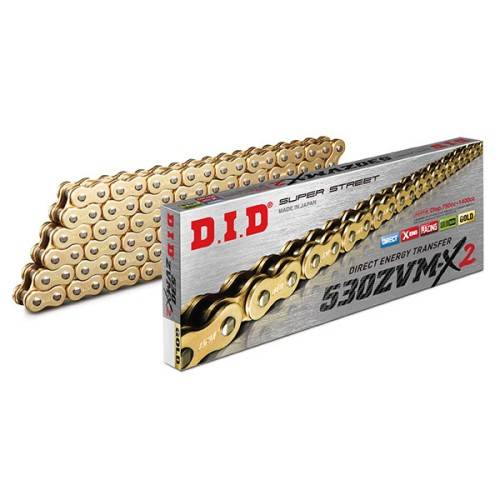 CATENA DID 530ZVM-X2 (GOLD & GOLD) - LUNGHEZZA: 122 MAGLIE CON GIUNTO A RIVETTO (ZJ) | SGR | 535231222
