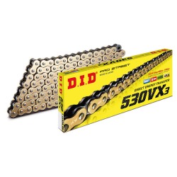 CATENA DID 530VX3 (GOLD & BLACK) - LUNGHEZZA: 124 MAGLIE CON GIUNTO A RIVETTO (ZJ) | SGR | 535081242