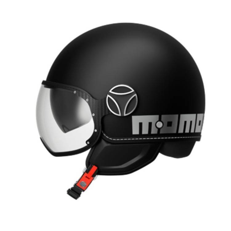 CASCO JET FGTR EVO MOMO E2206 MATT BLACK SILVER| MOMO DESIGN