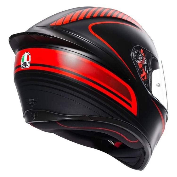 CASCO INTEGRALE K1 S AGV E2206 WARMUP MATT BLACK RED | AGV