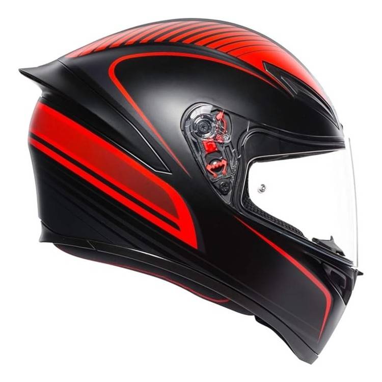 CASCO INTEGRALE K1 S AGV E2206 WARMUP MATT BLACK RED | AGV