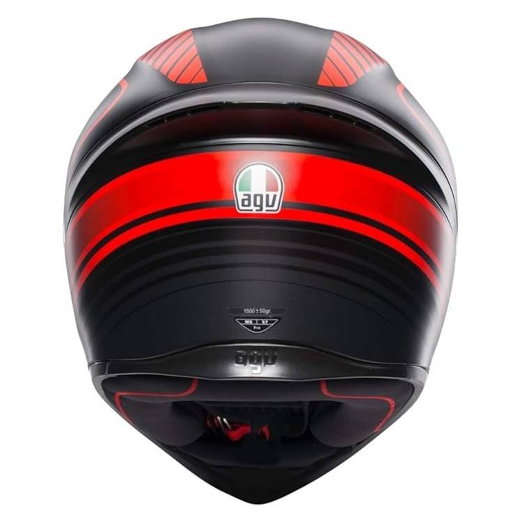CASCO INTEGRALE K1 S AGV E2206 WARMUP MATT BLACK RED | AGV