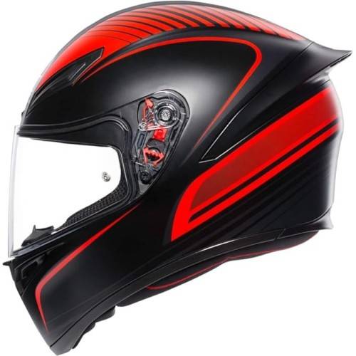 CASCO INTEGRALE K1 S AGV E2206 WARMUP MATT BLACK RED | AGV
