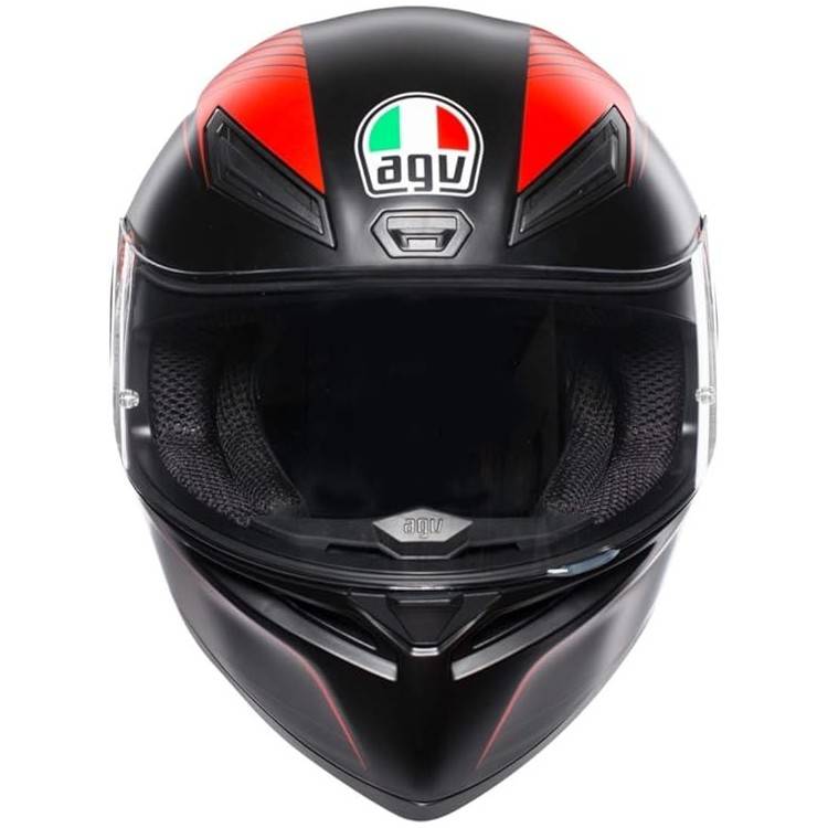 CASCO INTEGRALE K1 S AGV E2206 WARMUP MATT BLACK RED | AGV