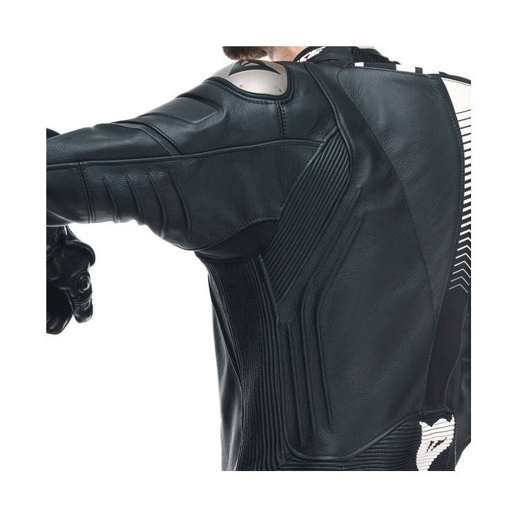 TUTA LAGUNA SECA 5 2PCS PELLE  PERF BLACK BLACK WHITE MAN | DAINESE