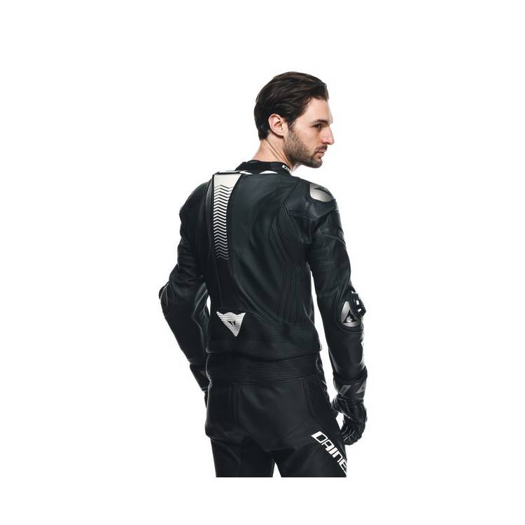 TUTA LAGUNA SECA 5 2PCS PELLE  PERF BLACK BLACK WHITE MAN | DAINESE