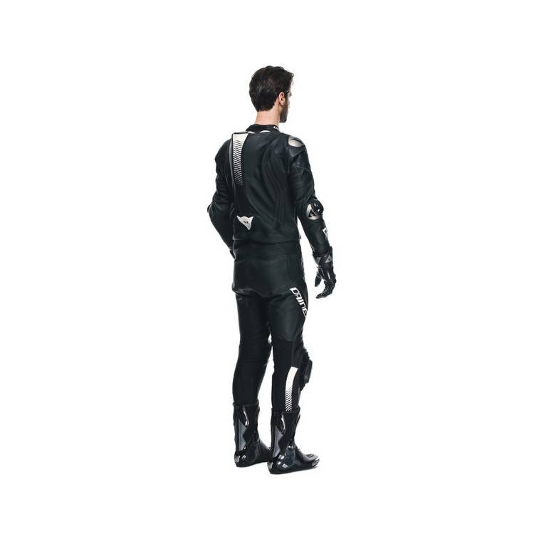 TUTA LAGUNA SECA 5 2PCS PELLE  PERF BLACK BLACK WHITE MAN | DAINESE