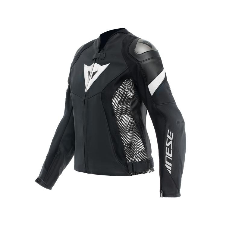 GIACCA AVRO 5 LEATHER JACKET WMN BLACK BLACK WHITE | DAINESE