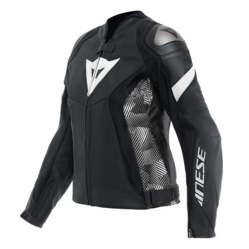 GIACCA AVRO 5 LEATHER JACKET WMN BLACK BLACK WHITE | DAINESE
