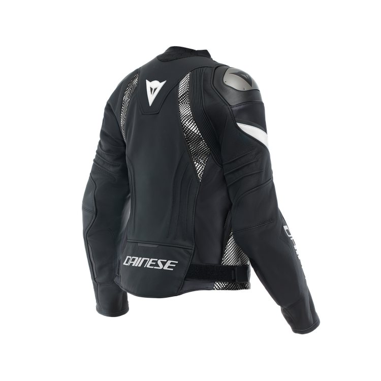GIACCA AVRO 5 LEATHER JACKET WMN BLACK BLACK WHITE | DAINESE