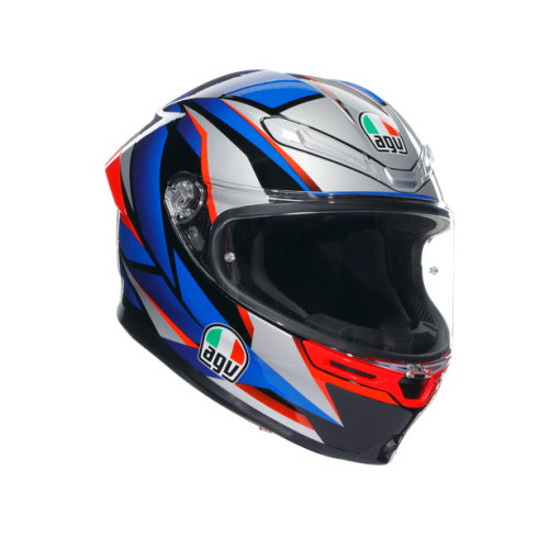 CASCO INTEGRALE AGV K6 S E2206 MPLK SLASHCUT BLACK BLUE RED | AGV