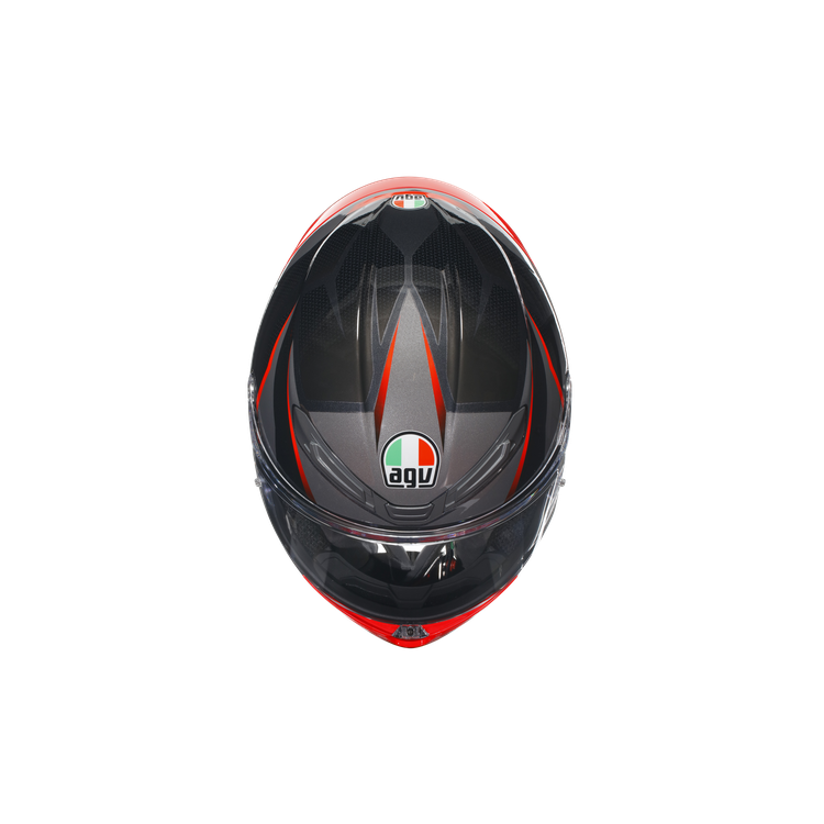 CASCO INTEGRALE K6 S AGV E2206 MPLK SLASHCUT BLACK GREY RED | AGV