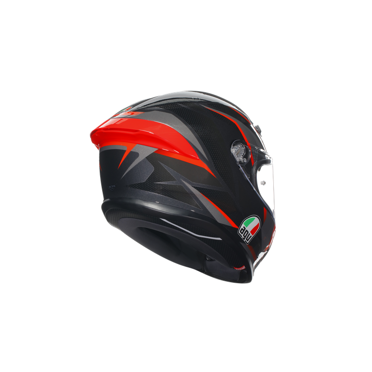 CASCO INTEGRALE K6 S AGV E2206 MPLK SLASHCUT BLACK GREY RED | AGV