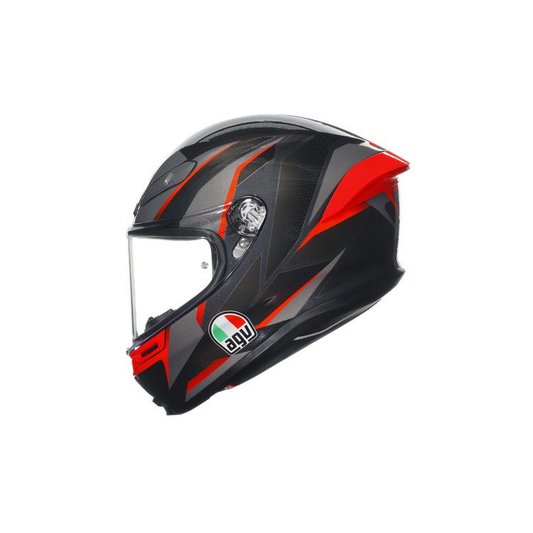 CASCO INTEGRALE K6 S AGV E2206 MPLK SLASHCUT BLACK GREY RED | AGV