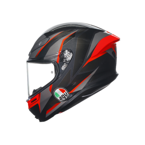 CASCO INTEGRALE K6 S AGV E2206 MPLK SLASHCUT BLACK GREY RED | AGV