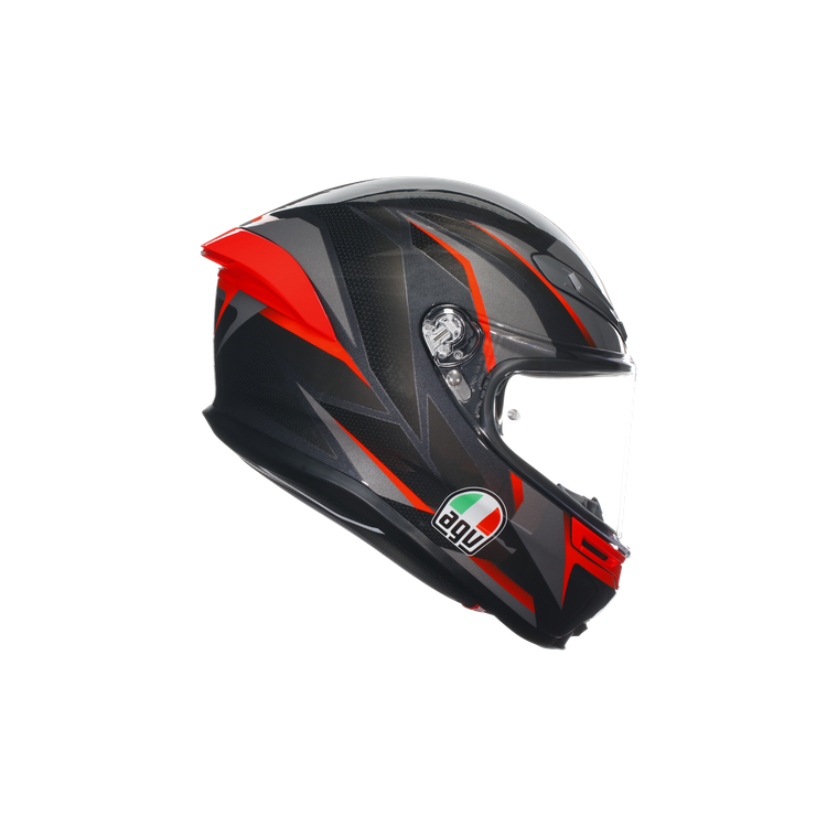 CASCO INTEGRALE K6 S AGV E2206 MPLK SLASHCUT BLACK GREY RED | AGV