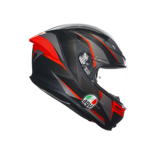 CASCO INTEGRALE K6 S AGV E2206 MPLK SLASHCUT BLACK GREY RED | AGV