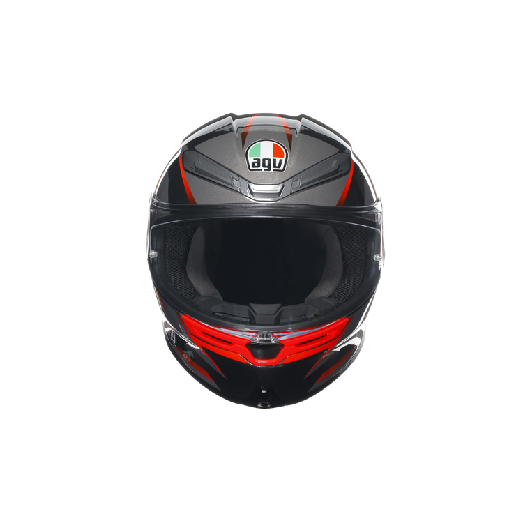 CASCO INTEGRALE K6 S AGV E2206 MPLK SLASHCUT BLACK GREY RED | AGV