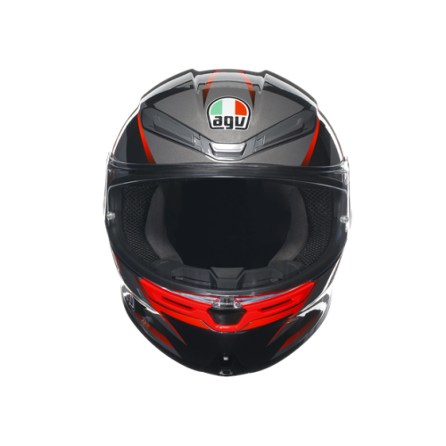 CASCO INTEGRALE K6 S AGV E2206 MPLK SLASHCUT BLACK GREY RED | AGV