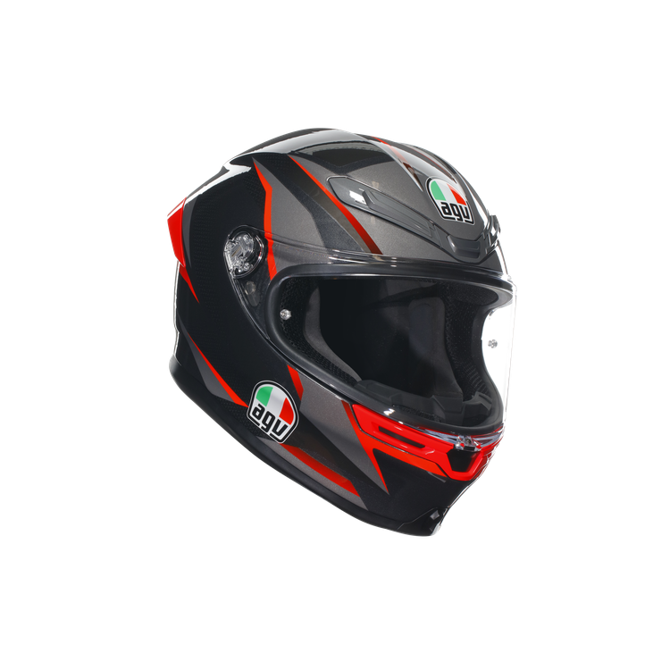 CASCO INTEGRALE K6 S AGV E2206 MPLK SLASHCUT BLACK GREY RED | AGV