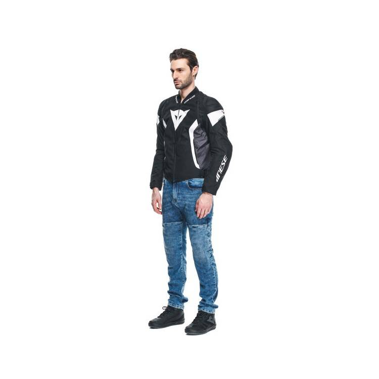 GIACCA AVRO 5 TEX JACKET BLACK WHITE BLACK | DAINESE