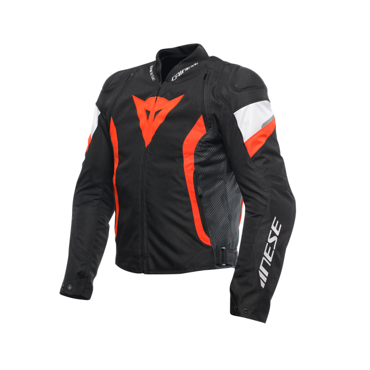 GIACCA AVRO 5 TEX JACKET BLACK RED-FLUO WHITE | DAINESE