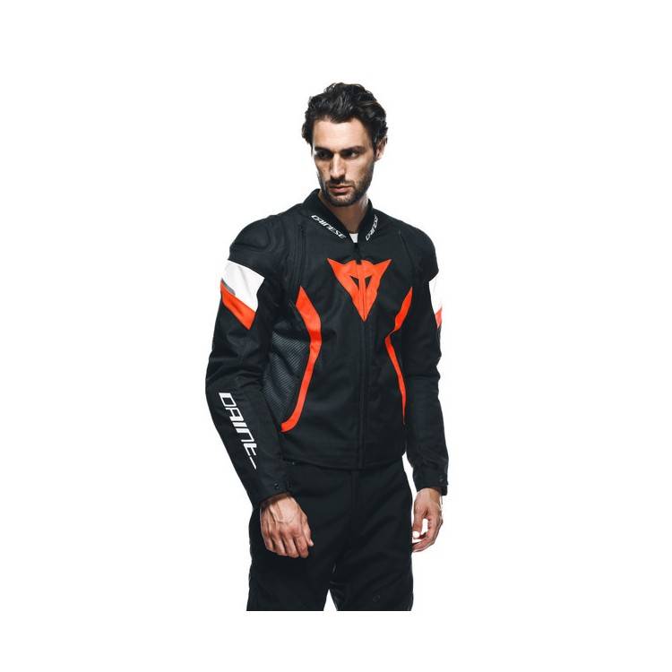 GIACCA AVRO 5 TEX JACKET BLACK RED-FLUO WHITE | DAINESE