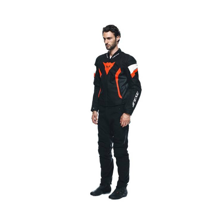 GIACCA AVRO 5 TEX JACKET BLACK RED-FLUO WHITE | DAINESE
