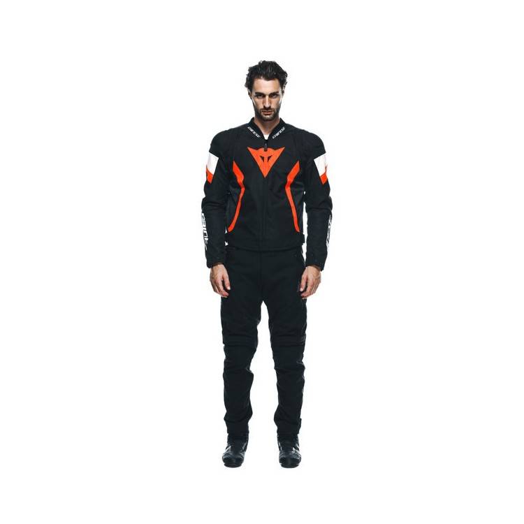 GIACCA AVRO 5 TEX JACKET BLACK RED-FLUO WHITE | DAINESE