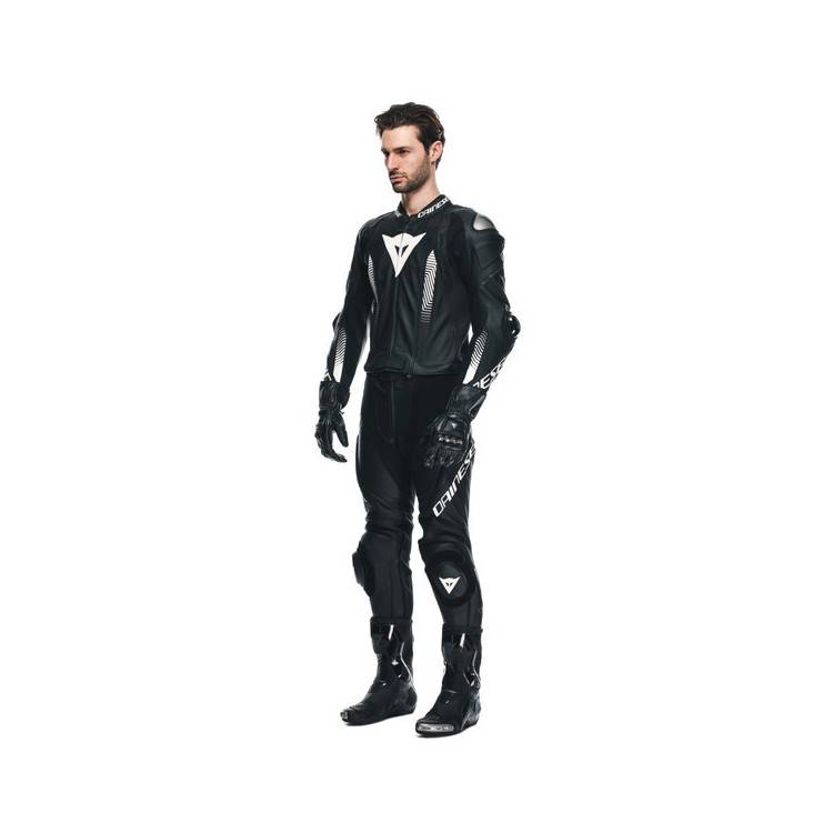 DAINESE LAGUNA SECA 4 INTERA BLACK/WHITE/FLUO-RED TUTA INTERA IN PELLE | DAINESE