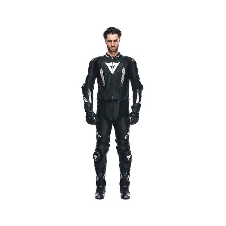 DAINESE LAGUNA SECA 4 INTERA BLACK/WHITE/FLUO-RED TUTA INTERA IN PELLE | DAINESE