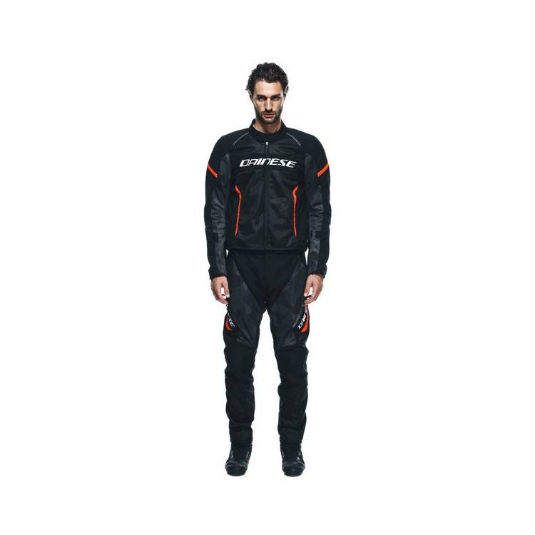 GIACCA AIR FRAME 3 TEX JACKET BLACK BLACK RED-FLUO | DAINESE