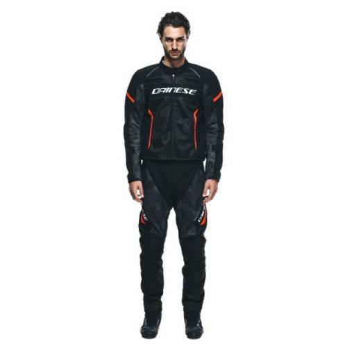 GIACCA AIR FRAME 3 TEX JACKET BLACK BLACK RED-FLUO | DAINESE