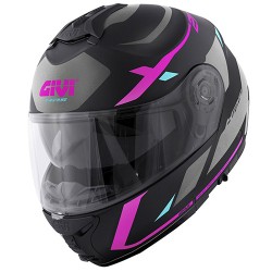 CASCO MOD X21 EVO NUMBER LADY NERO OPACO TITANIO ROSA | GIVI | HX21RNBBP