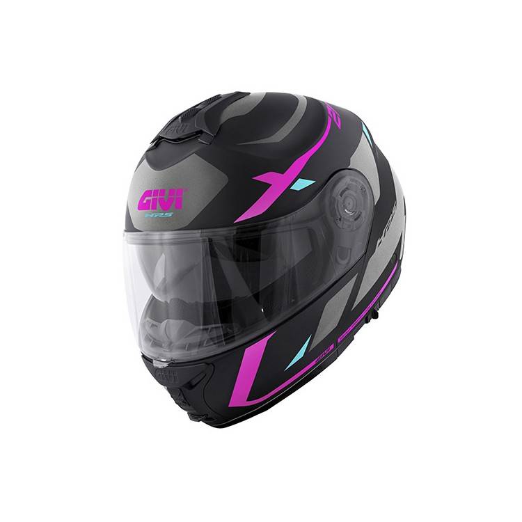 CASCO MOD X21 EVO NUMBER LADY NERO OPACO TITANIO ROSA | GIVI | HX21RNBBP