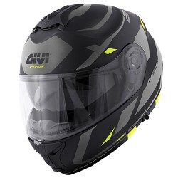 CASCO MOD X21 EVO NUMBER NERO OPACO TITANIO GIALLO | GIVI | HX21RNBBY