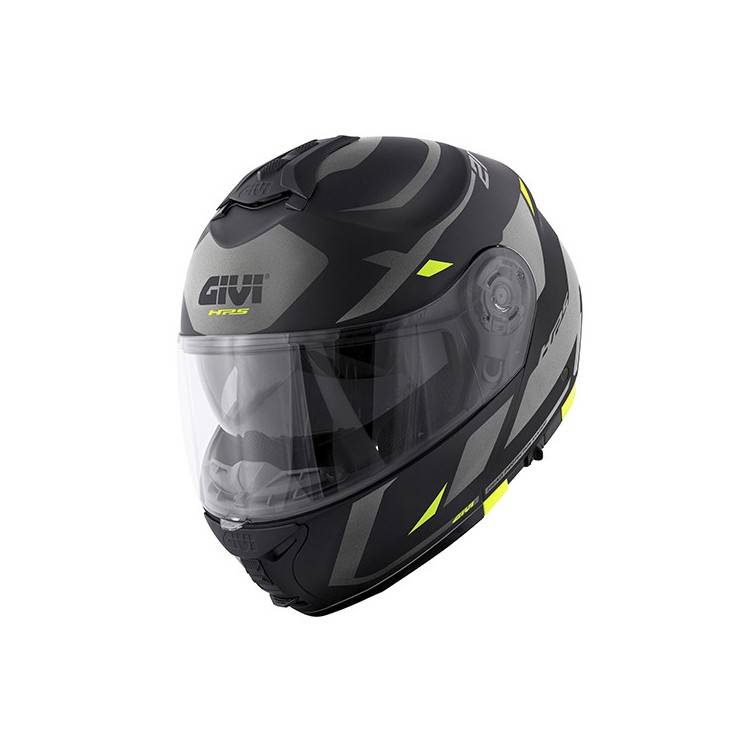 CASCO MOD X21 EVO NUMBER NERO OPACO TITANIO GIALLO | GIVI | HX21RNBBY