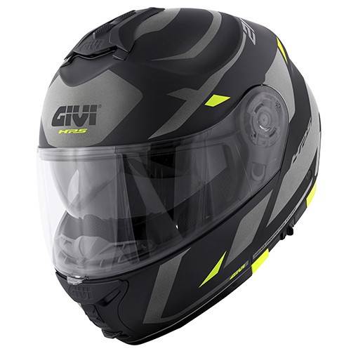 CASCO MOD X21 EVO NUMBER NERO OPACO TITANIO GIALLO | GIVI | HX21RNBBY