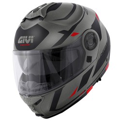 CASCO MOD X21 EVO NUMBER TITANIO NERO ROSSO | GIVI | HX21RNBTR