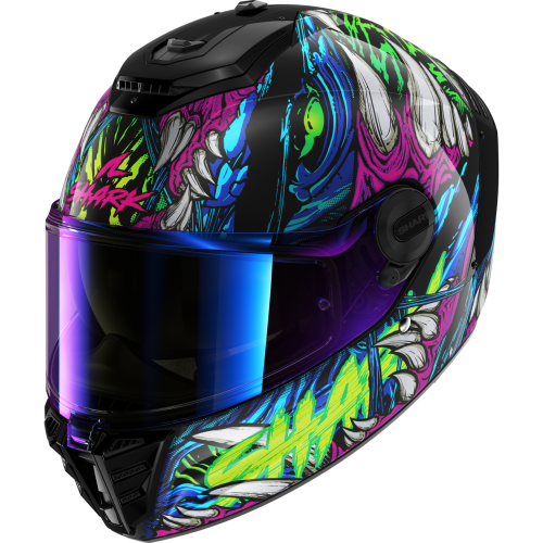 CASCO INTEGRALE SPARTAN RS SHAYTAN BLACK GREEN VIOLET | SHARK HELMETS